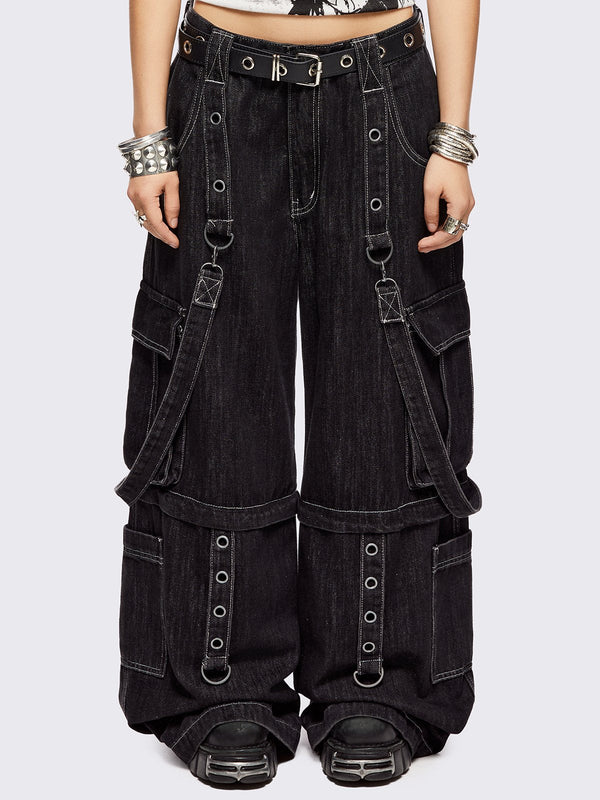 minga london Trek Black Cargo Jeans