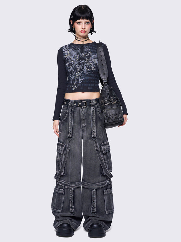 Minga London Trek Grey Cargo Jeans