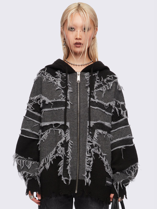 minga london Union Jack Knitted Zip-Up Hoodie