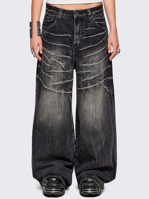 minga london Volt Black Baggy Jeans