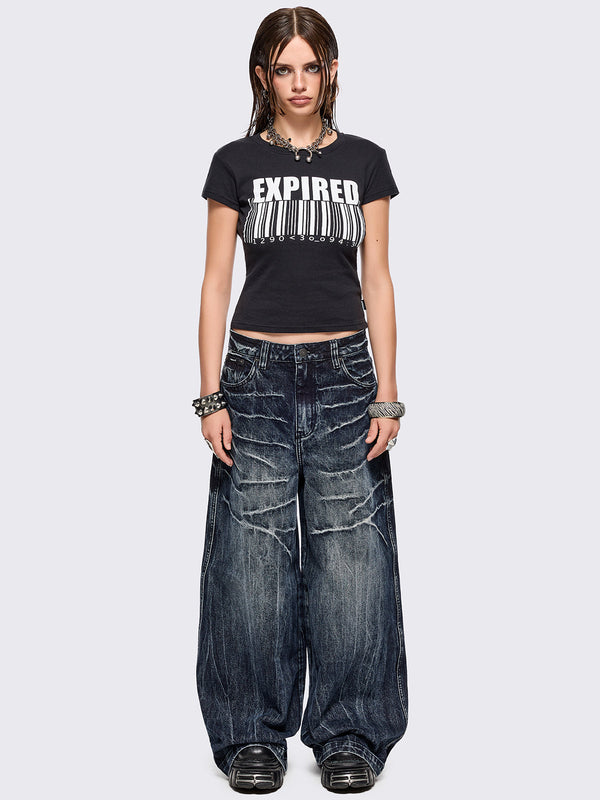Minga London Volt Blue Baggy Jeans