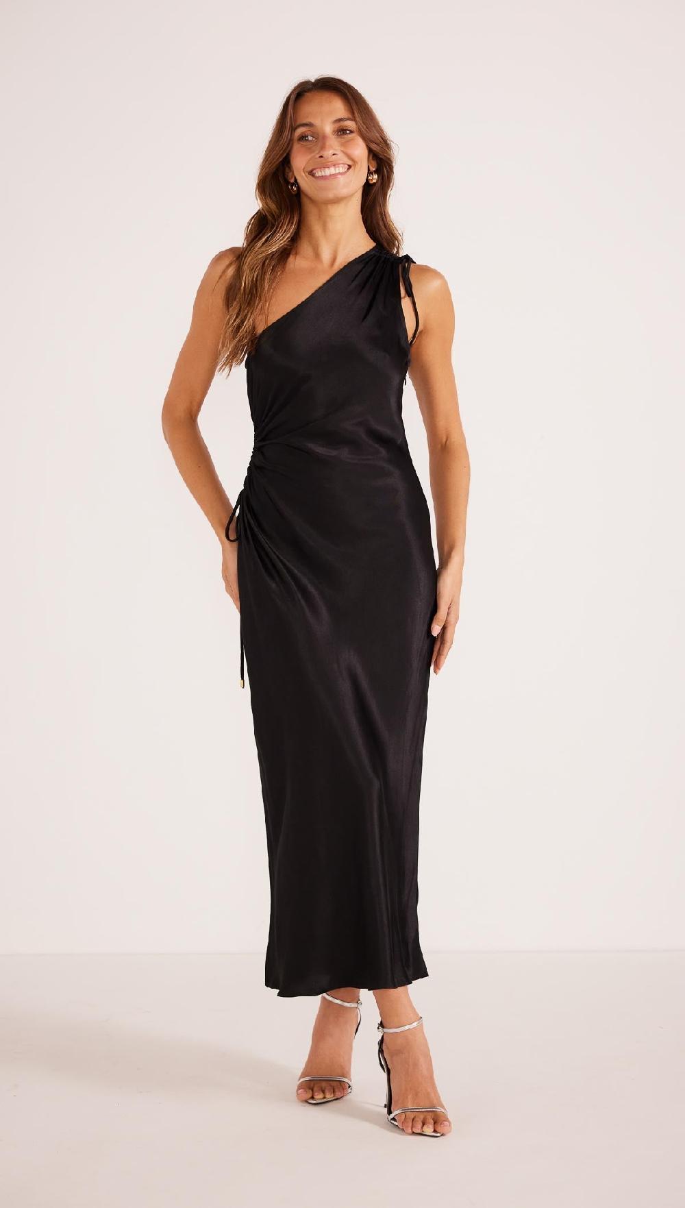 minkpink Gaia Cut Out One Shoulder Dress Black - Final Sale