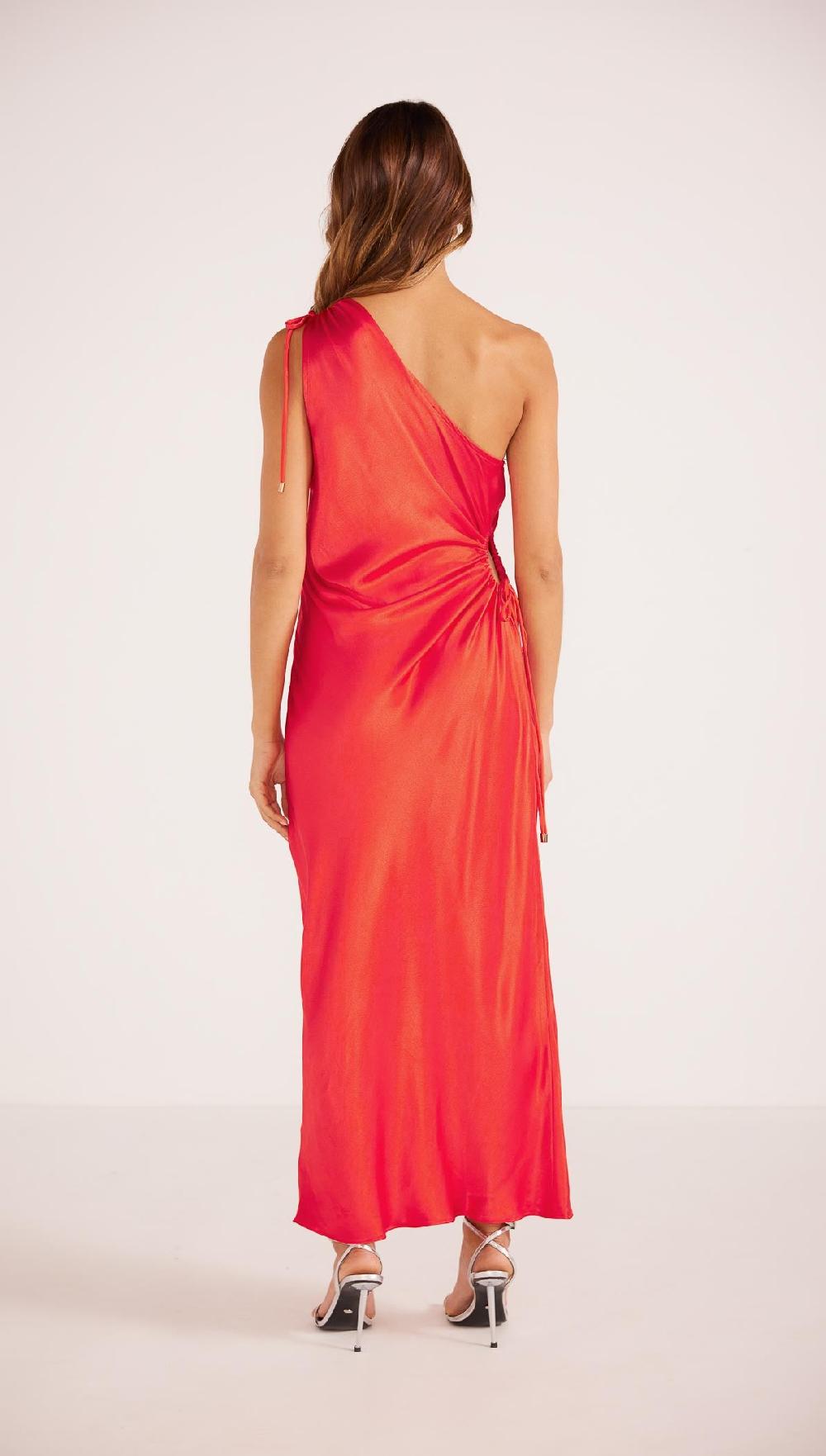 Minkpink Gaia Cut Out One Shoulder Dress Red - Final Sale