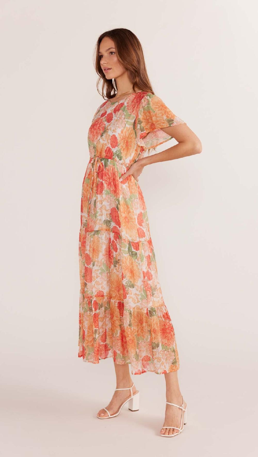 Minkpink Aida Flutter Sleeve Midi Dress