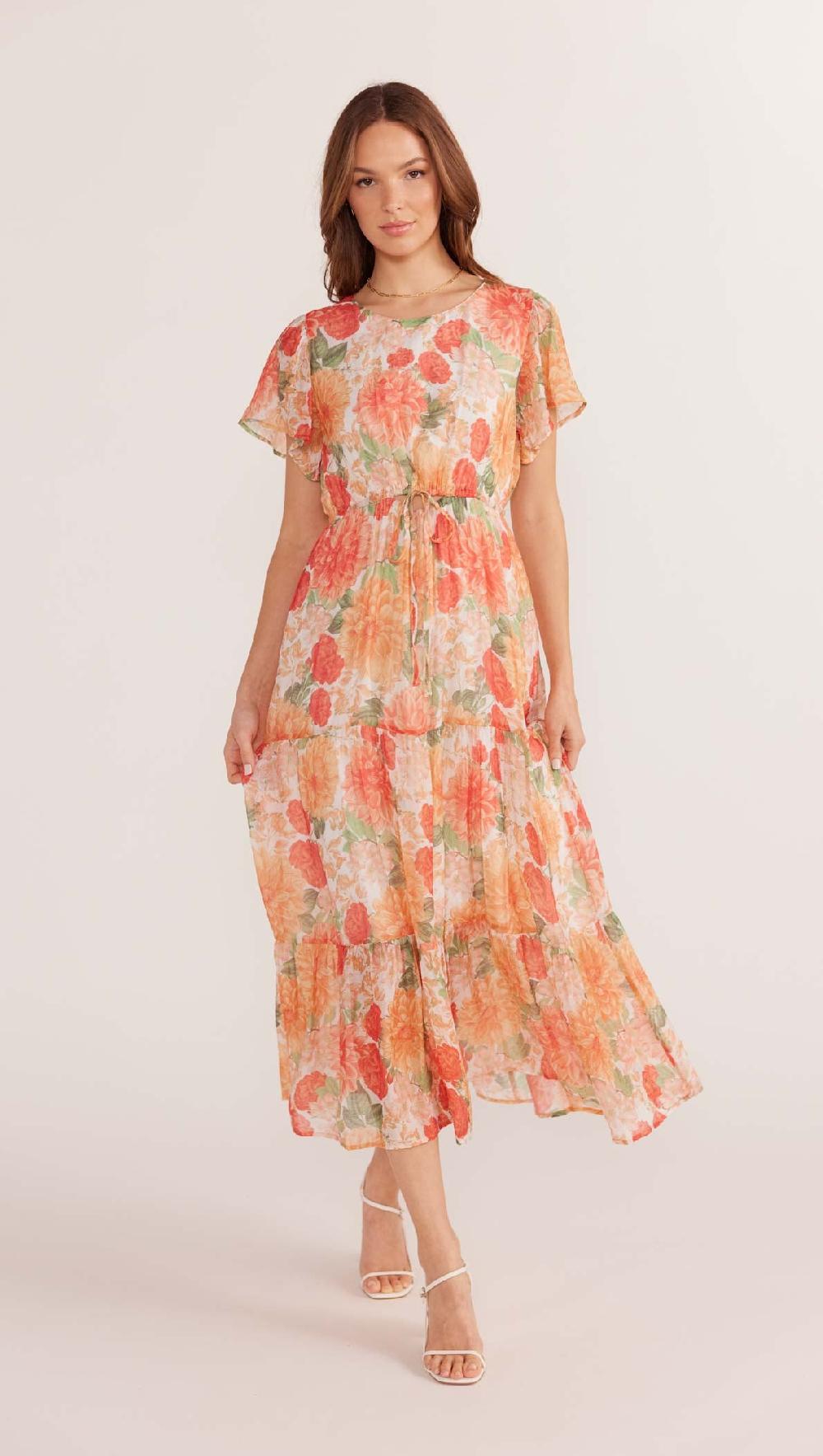 minkpink Aida Flutter Sleeve Midi Dress