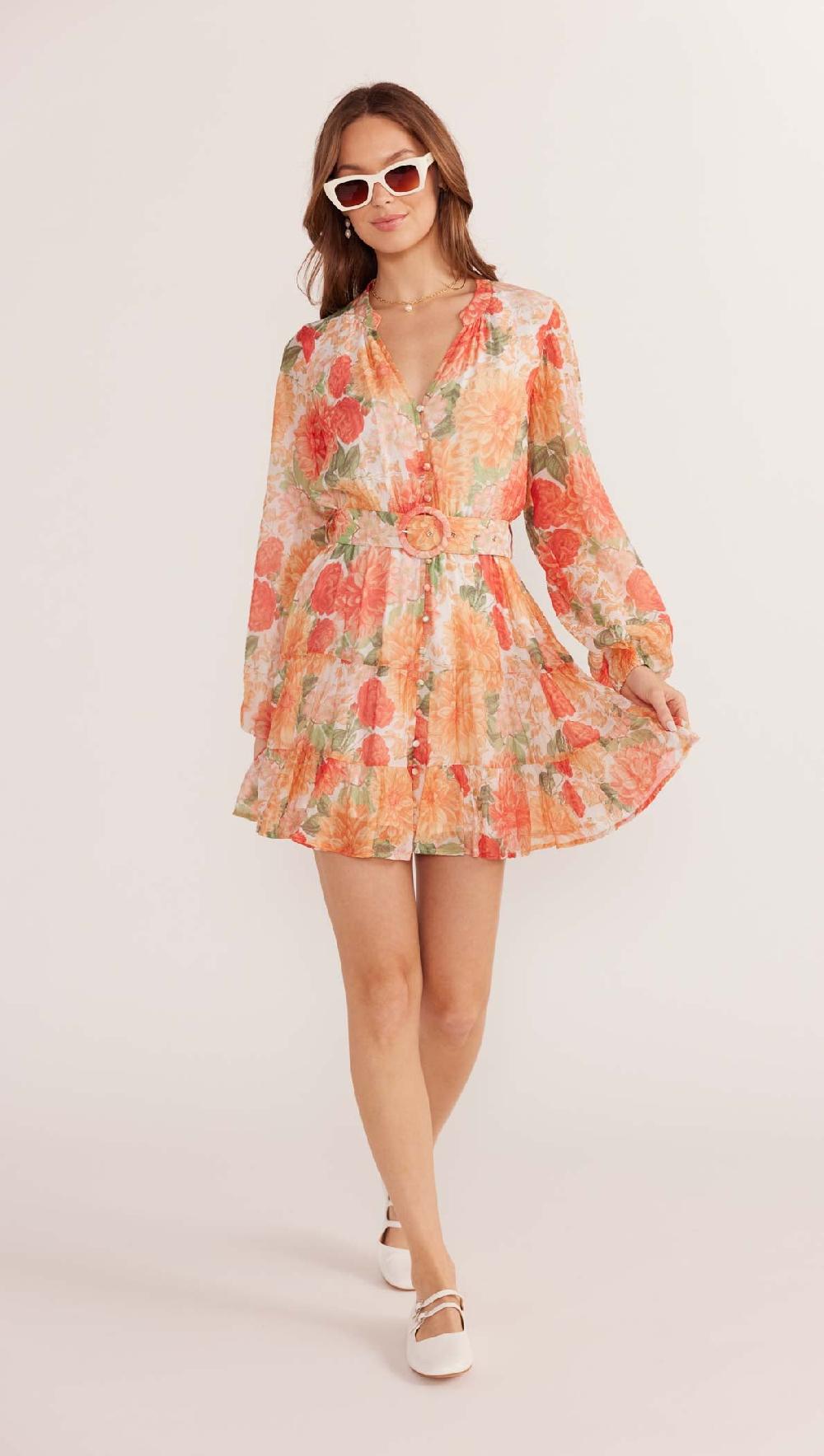 minkpink Aida Long Sleeve Mini Dress