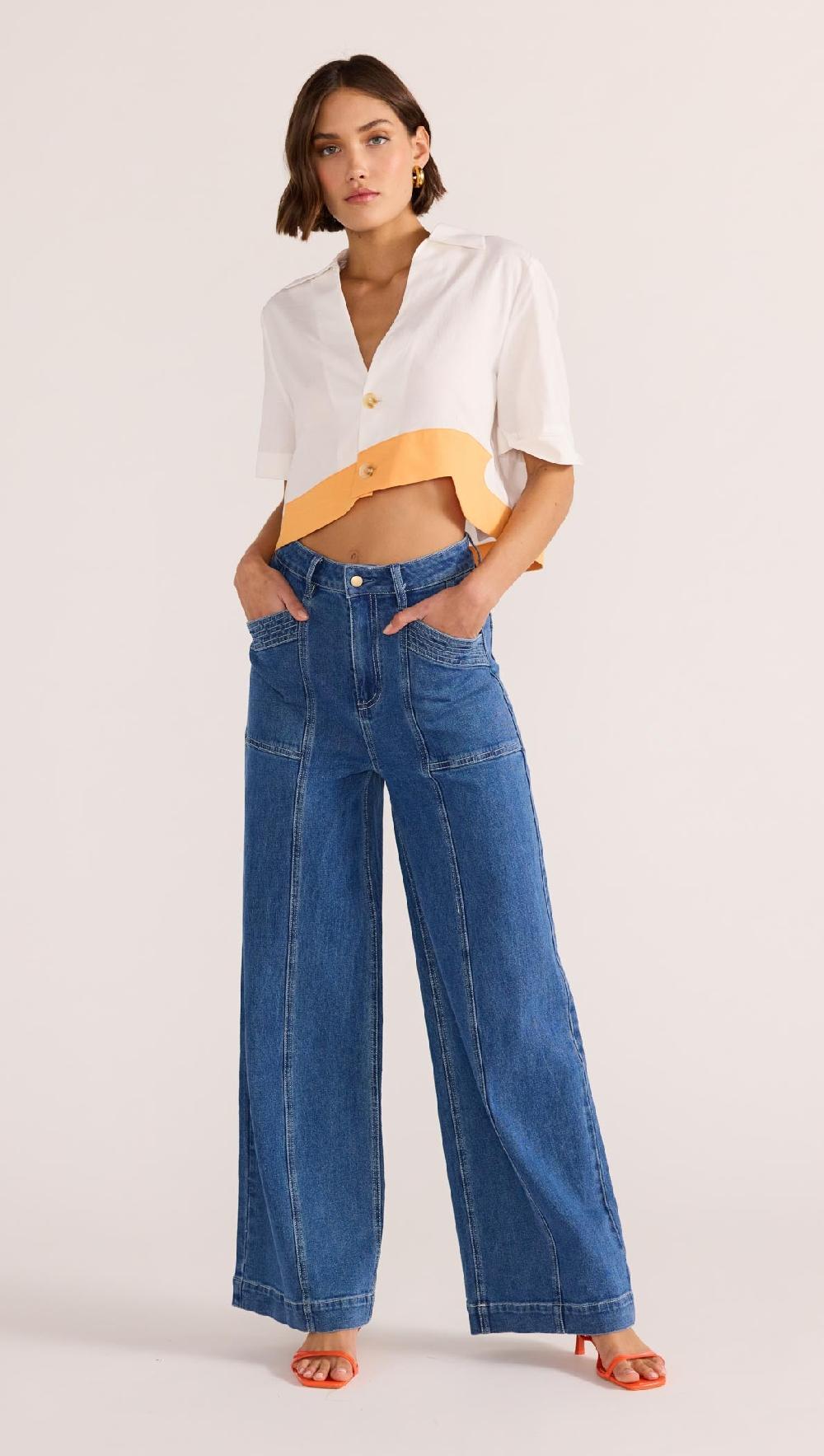 Minkpink Alora Wave Crop Shirt