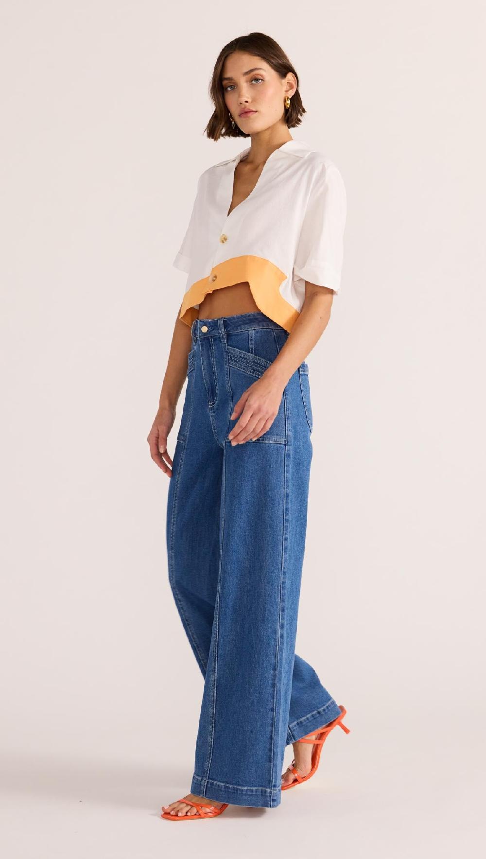 Minkpink Alora Wave Crop Shirt