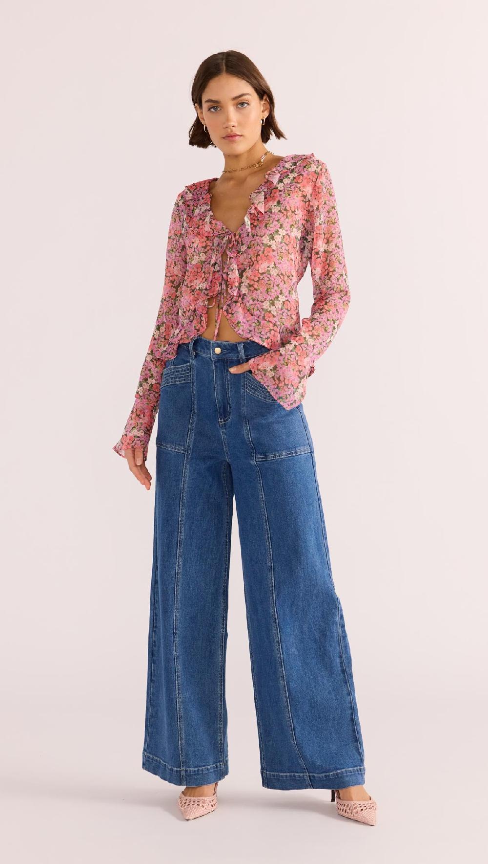 Minkpink Amelia Ruffle Sheer Blouse
