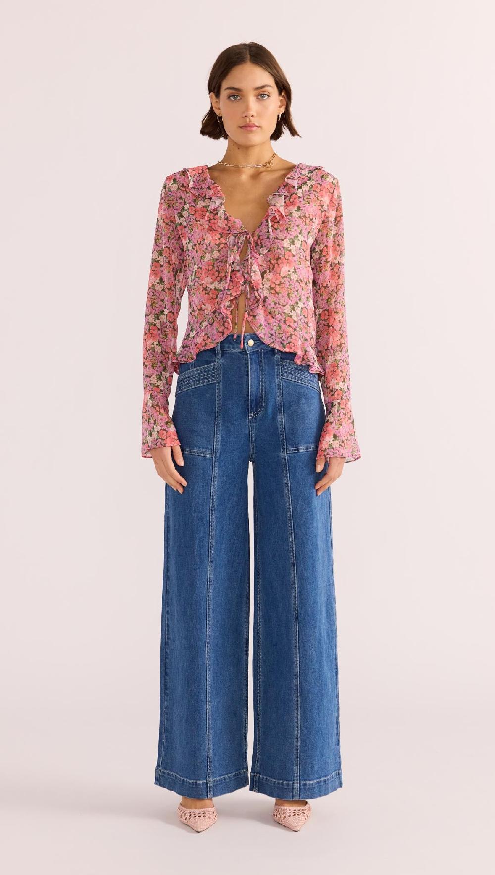 Minkpink Amelia Ruffle Sheer Blouse