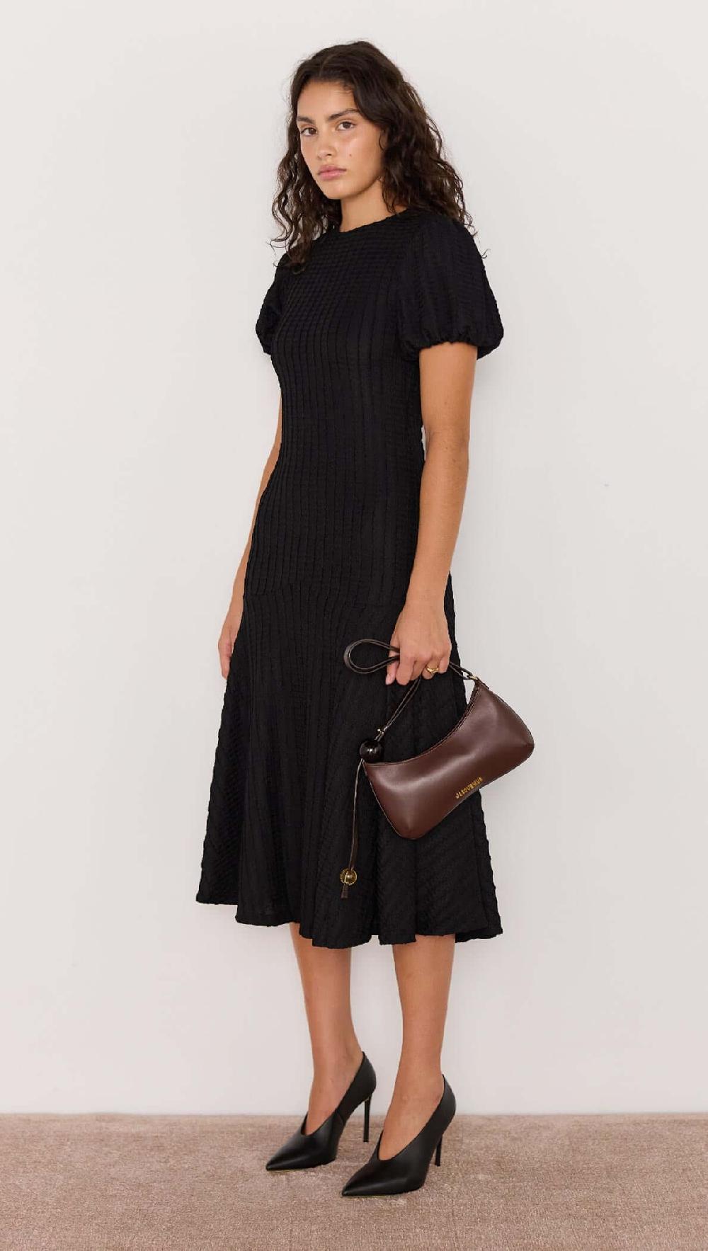 Minkpink Anais Drop Waist Midi Dress - Black