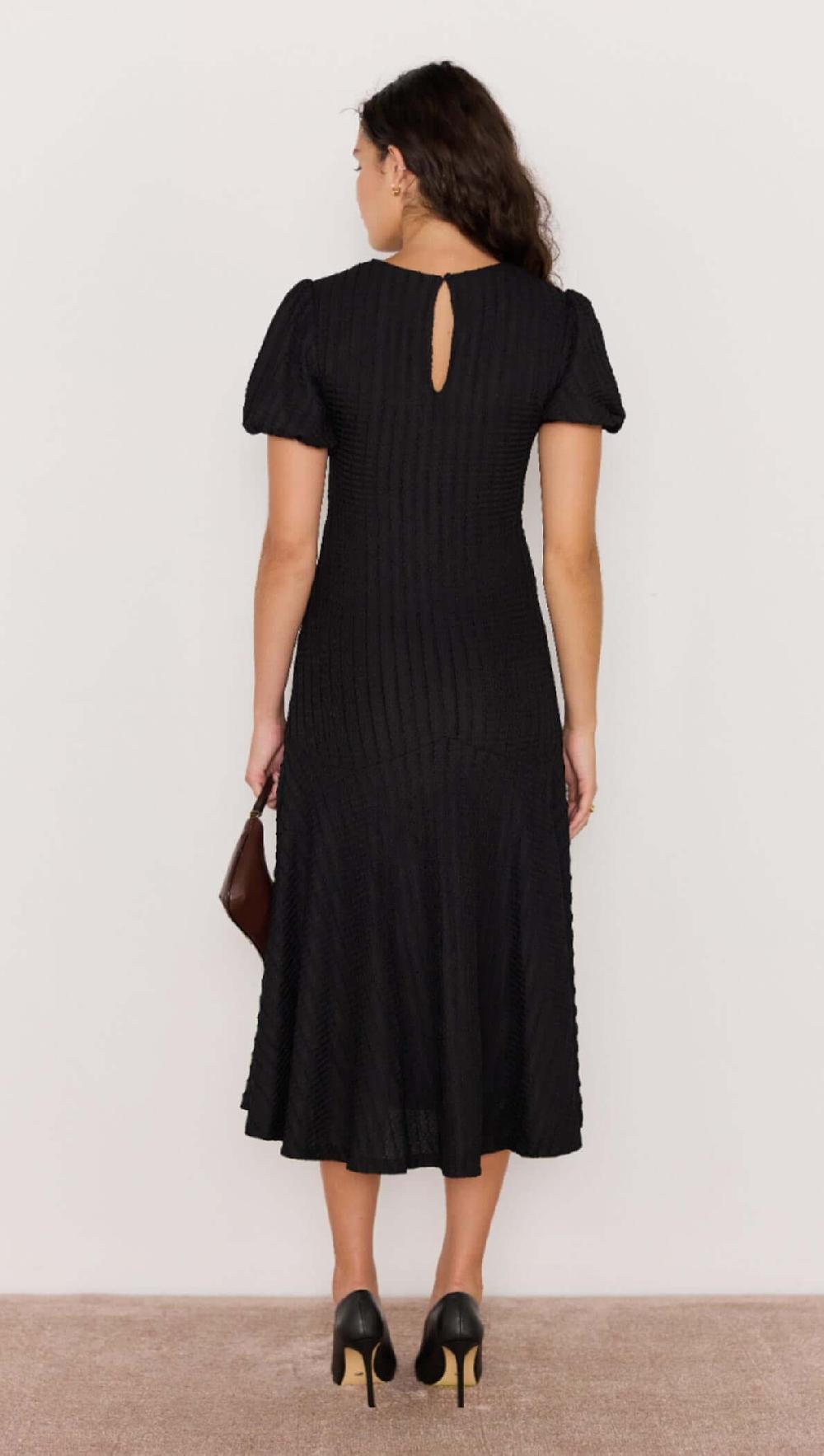 Minkpink Anais Drop Waist Midi Dress - Black