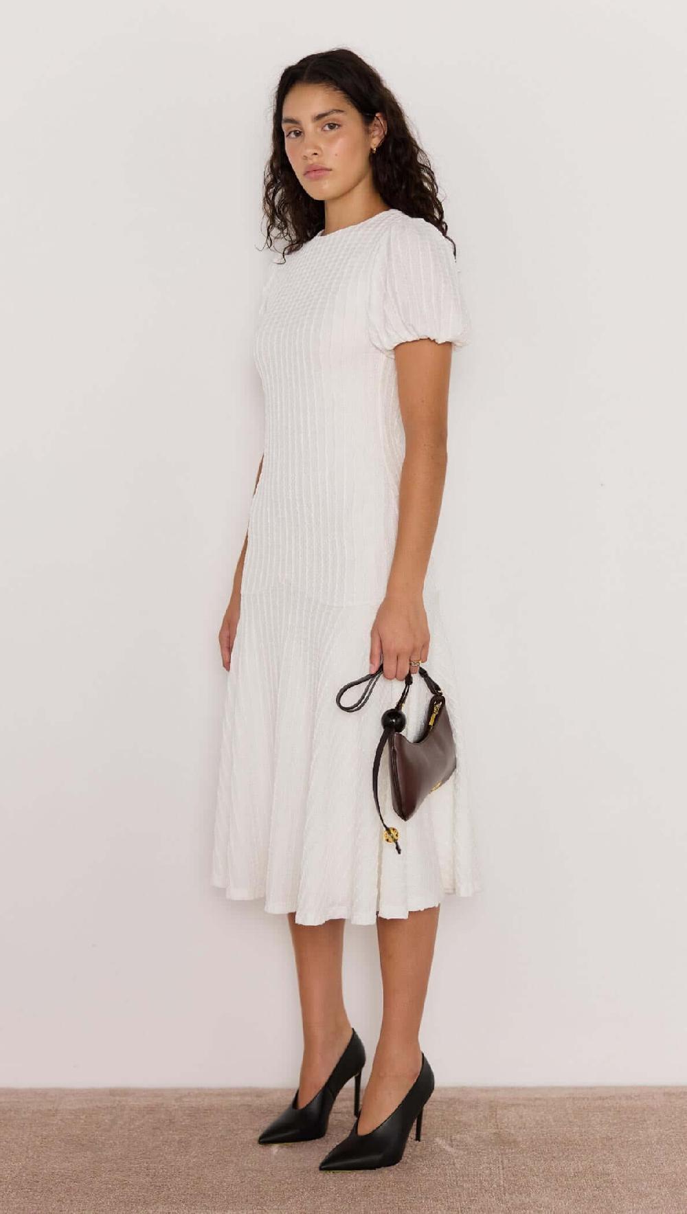 Minkpink Anais Drop Waist Midi Dress - White