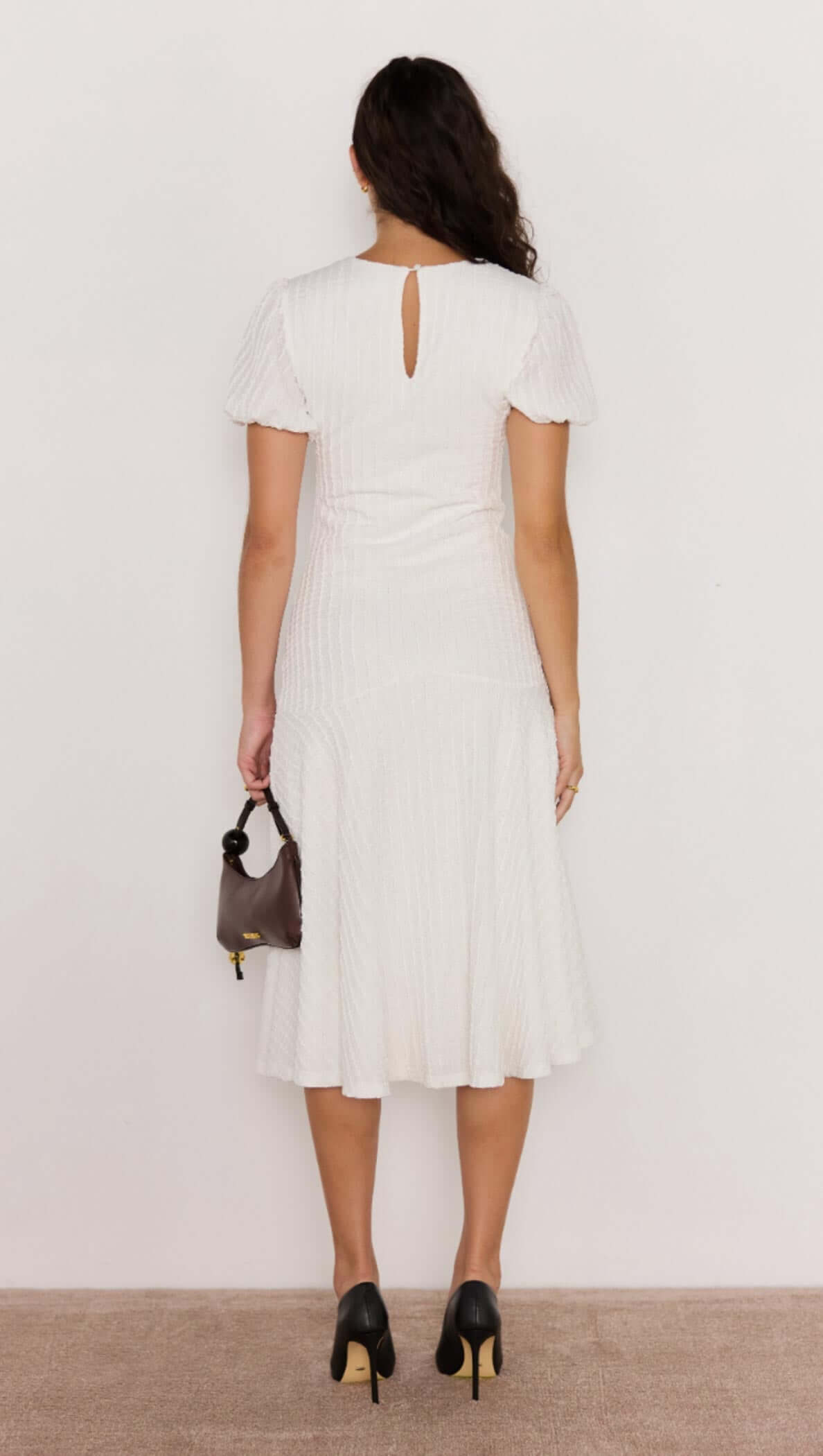 Minkpink Anais Drop Waist Midi Dress - White