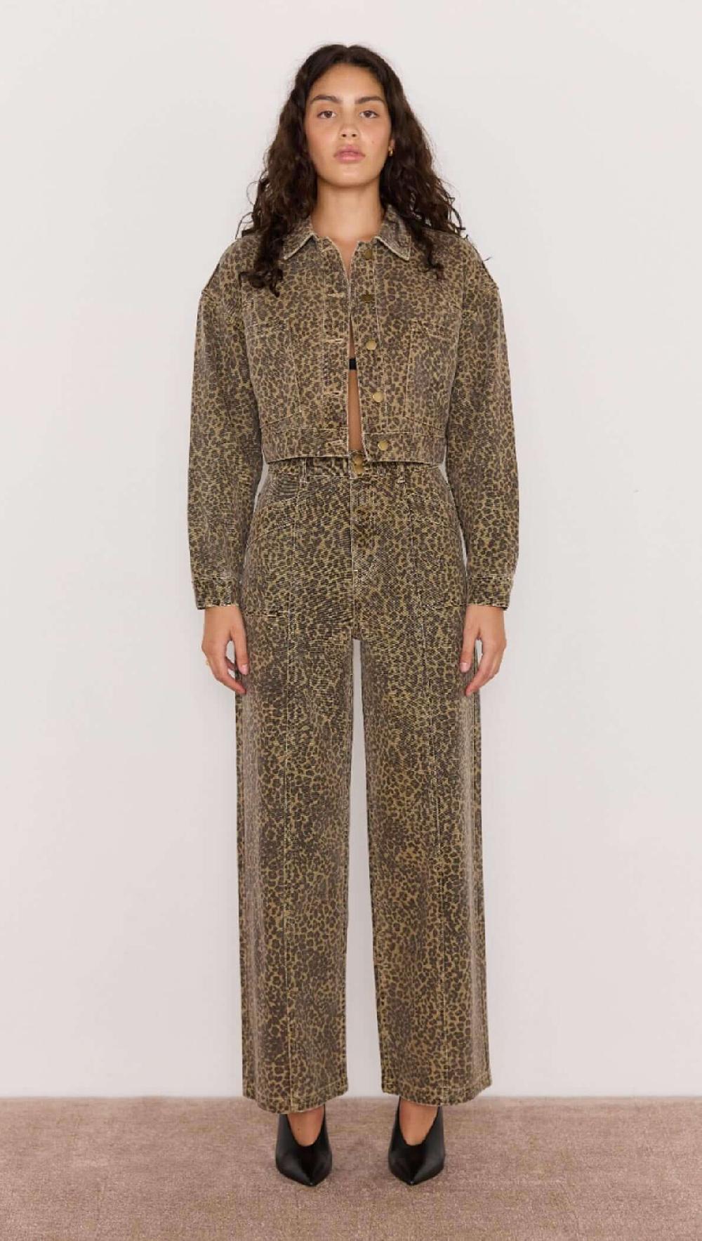 Minkpink Anouk Animal Print Crop Jacket