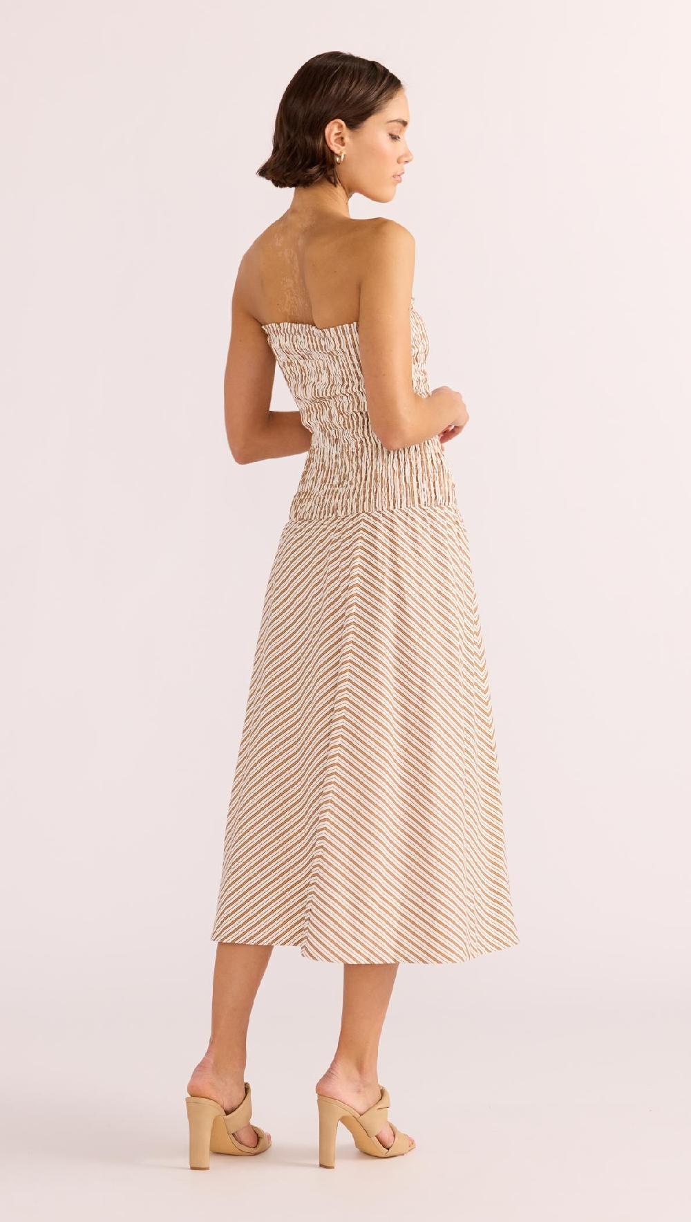 Minkpink Artemis Shirred Bandeau Midi Dress