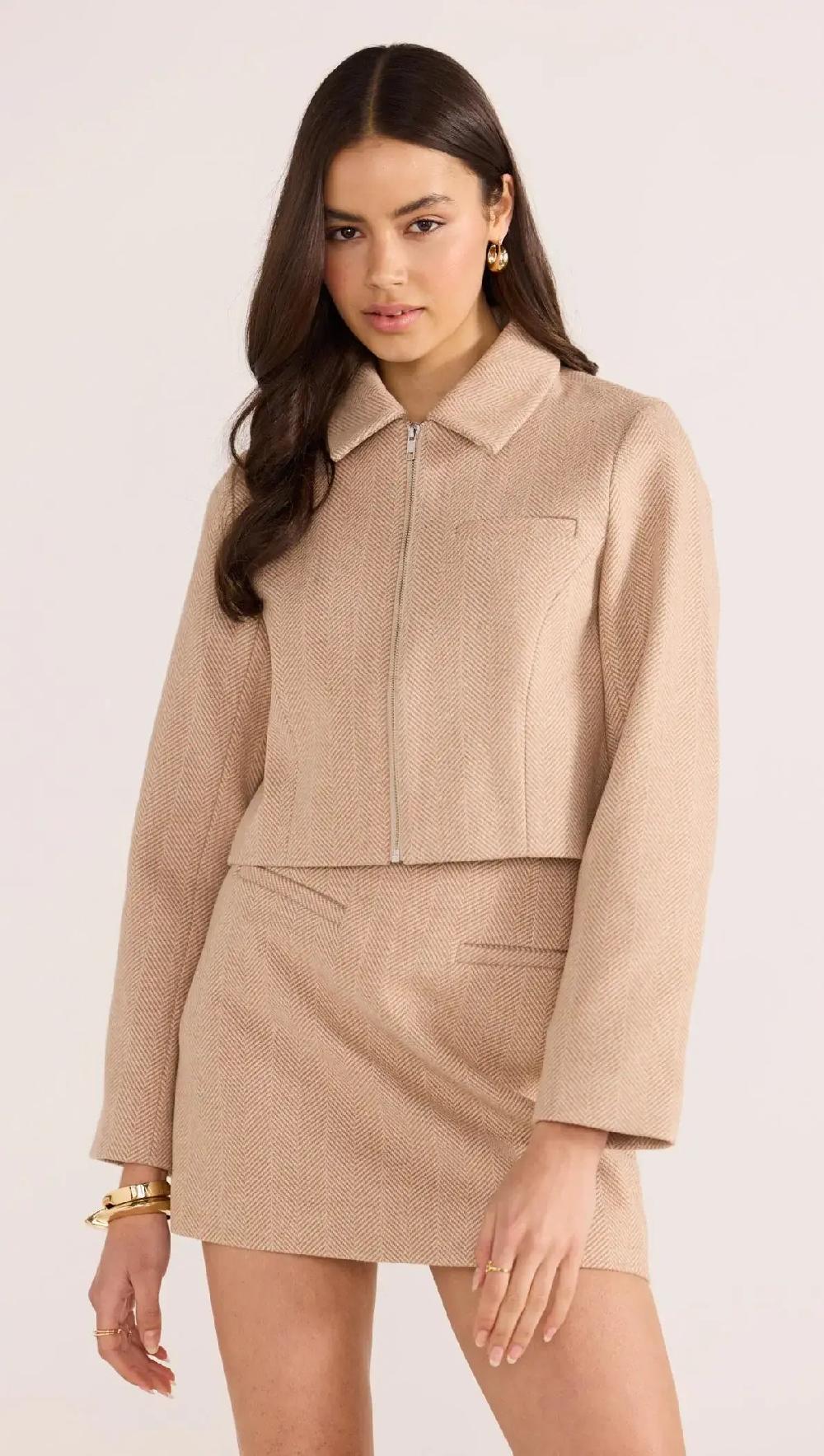 Minkpink Audrey Herringbone Mini Skirt