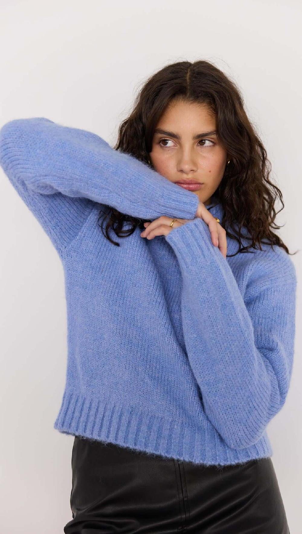 Minkpink Avery Fluffy Sweater - Cornflower Blue
