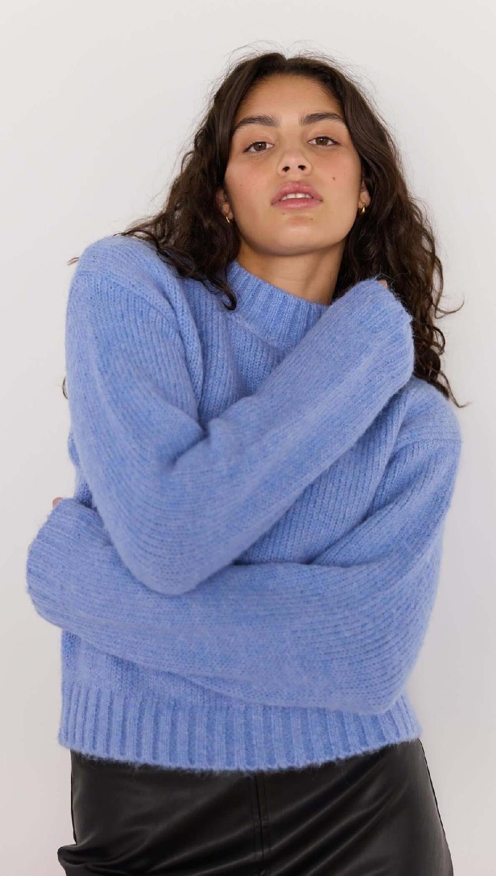 Minkpink Avery Fluffy Sweater - Cornflower Blue