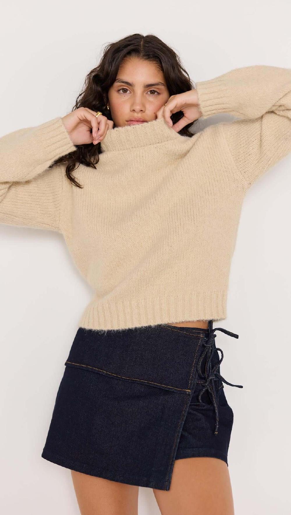 minkpink Avery Fluffy Sweater - Oat