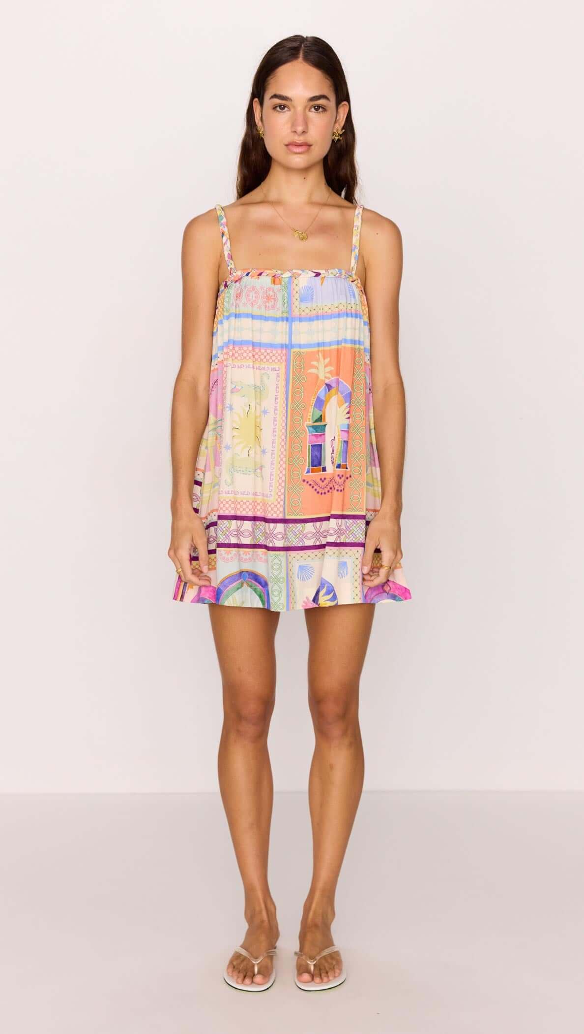 Minkpink Babydoll Mini Dress In Multicolour Print