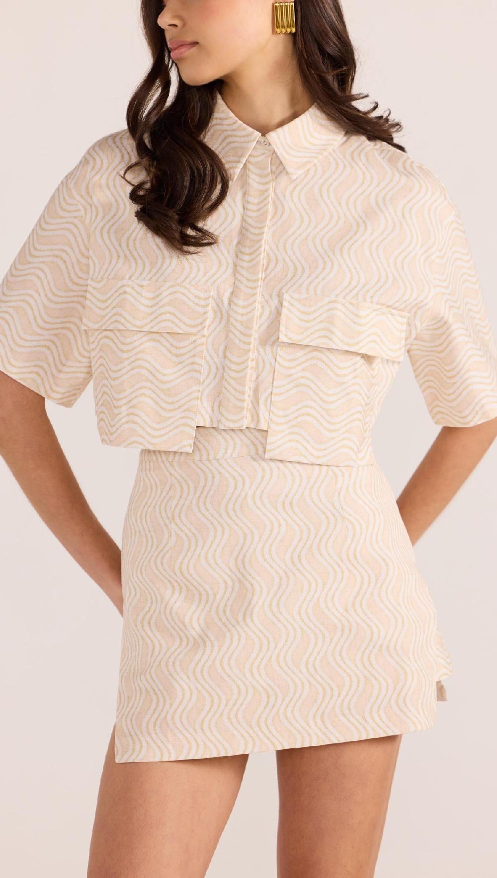 Minkpink Bonnie Pocket Crop Shirt