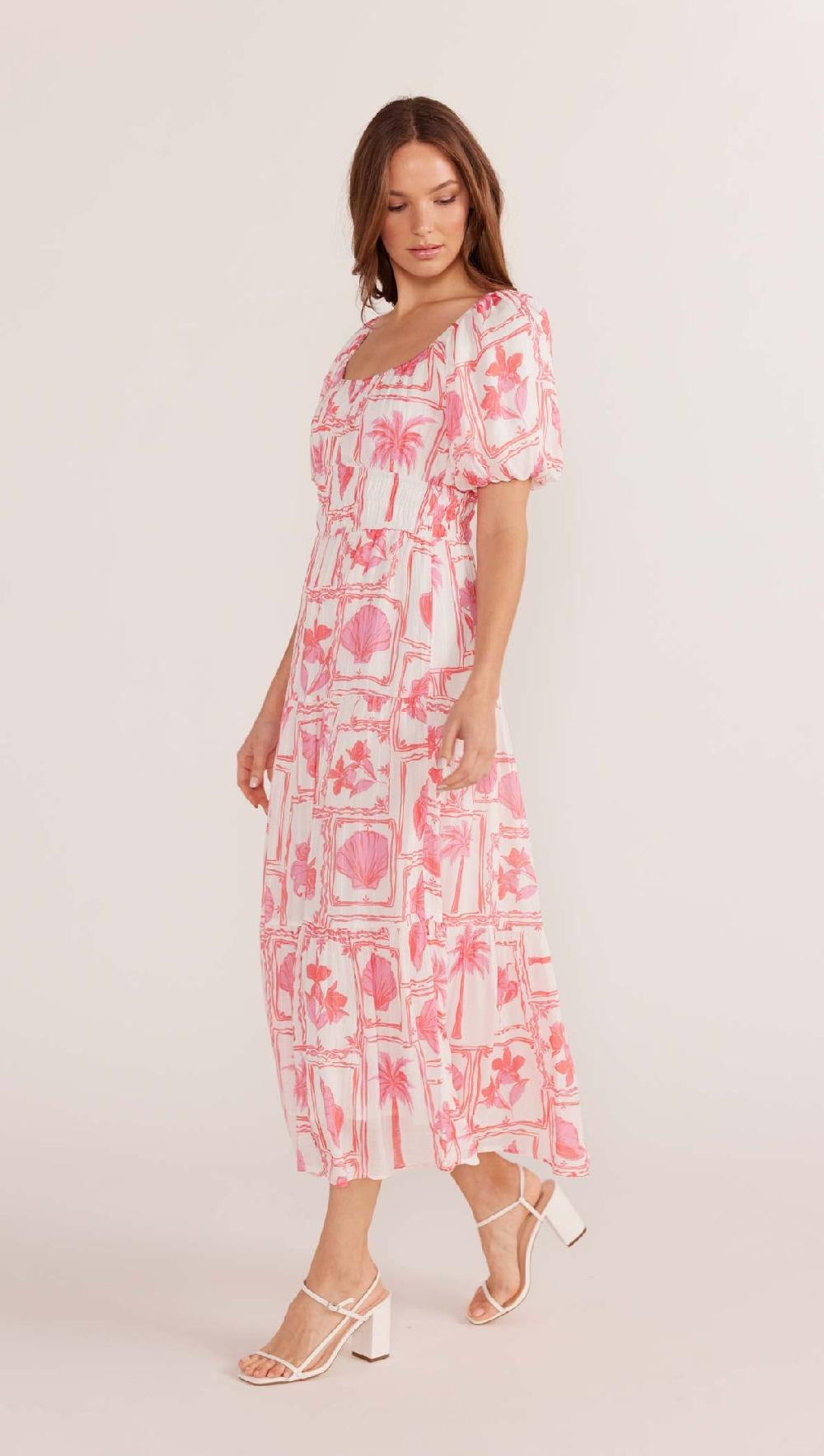 Minkpink Bria Puff Sleeve Midi Dress