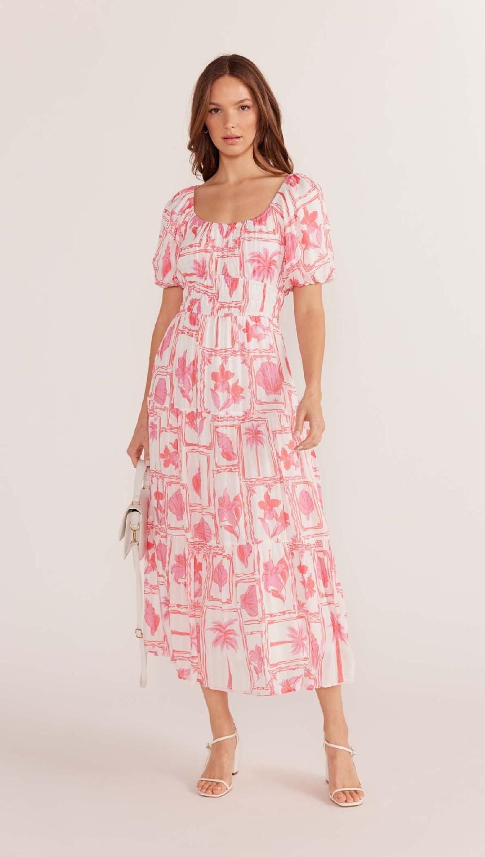 minkpink Bria Puff Sleeve Midi Dress