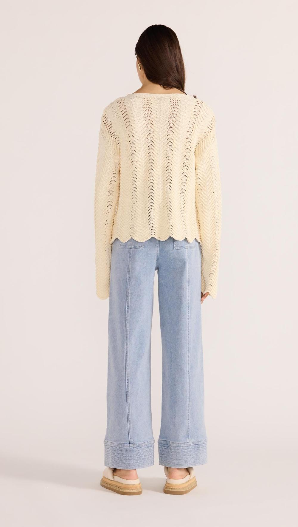 Minkpink Brooke Crochet Wave Sweater