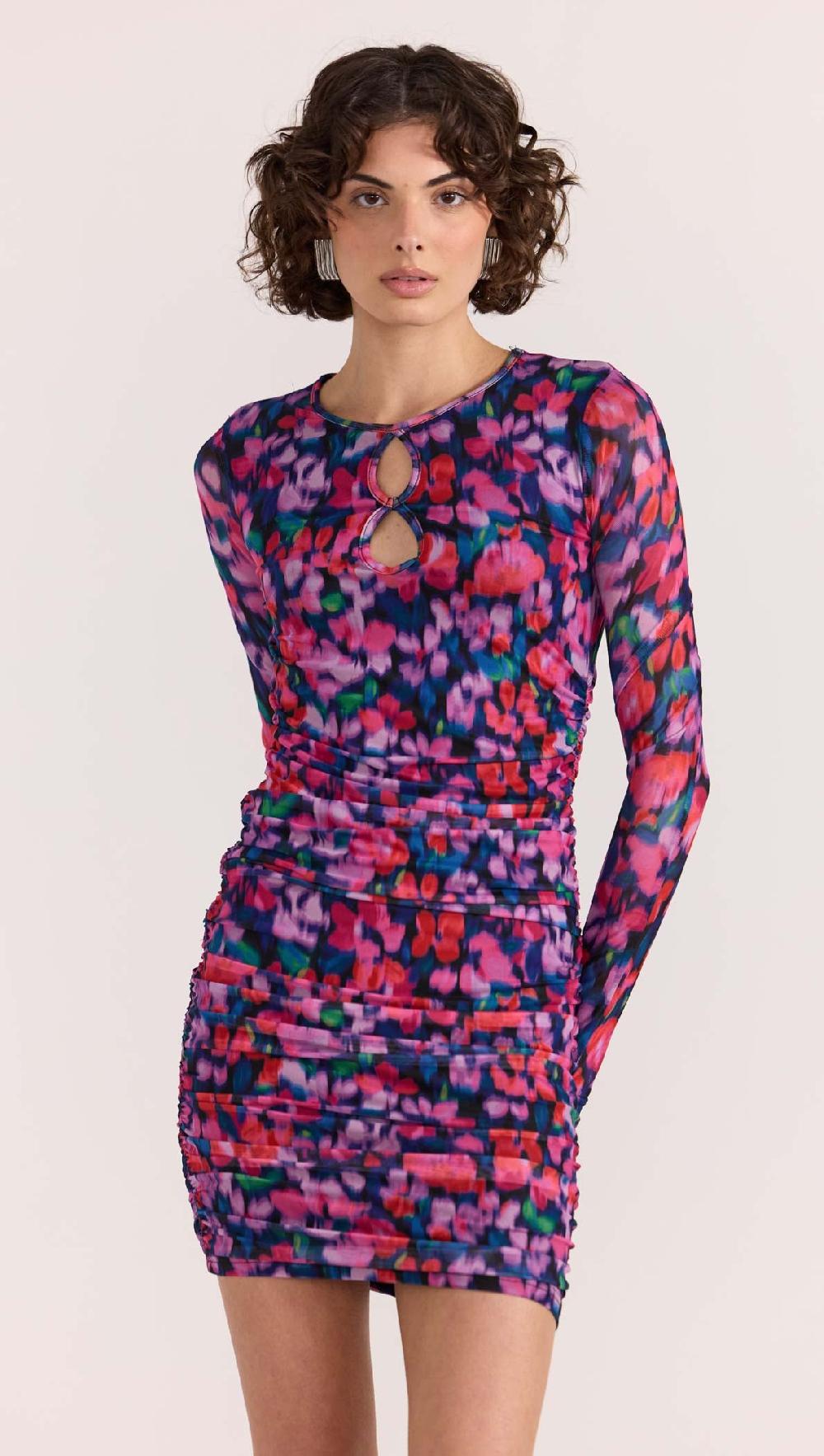 Minkpink Calista Ruched Mesh Mini Dress - Final Sale