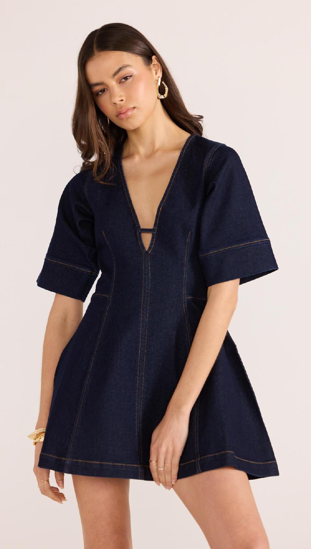 Minkpink Camilla Denim Panel Mini Dress