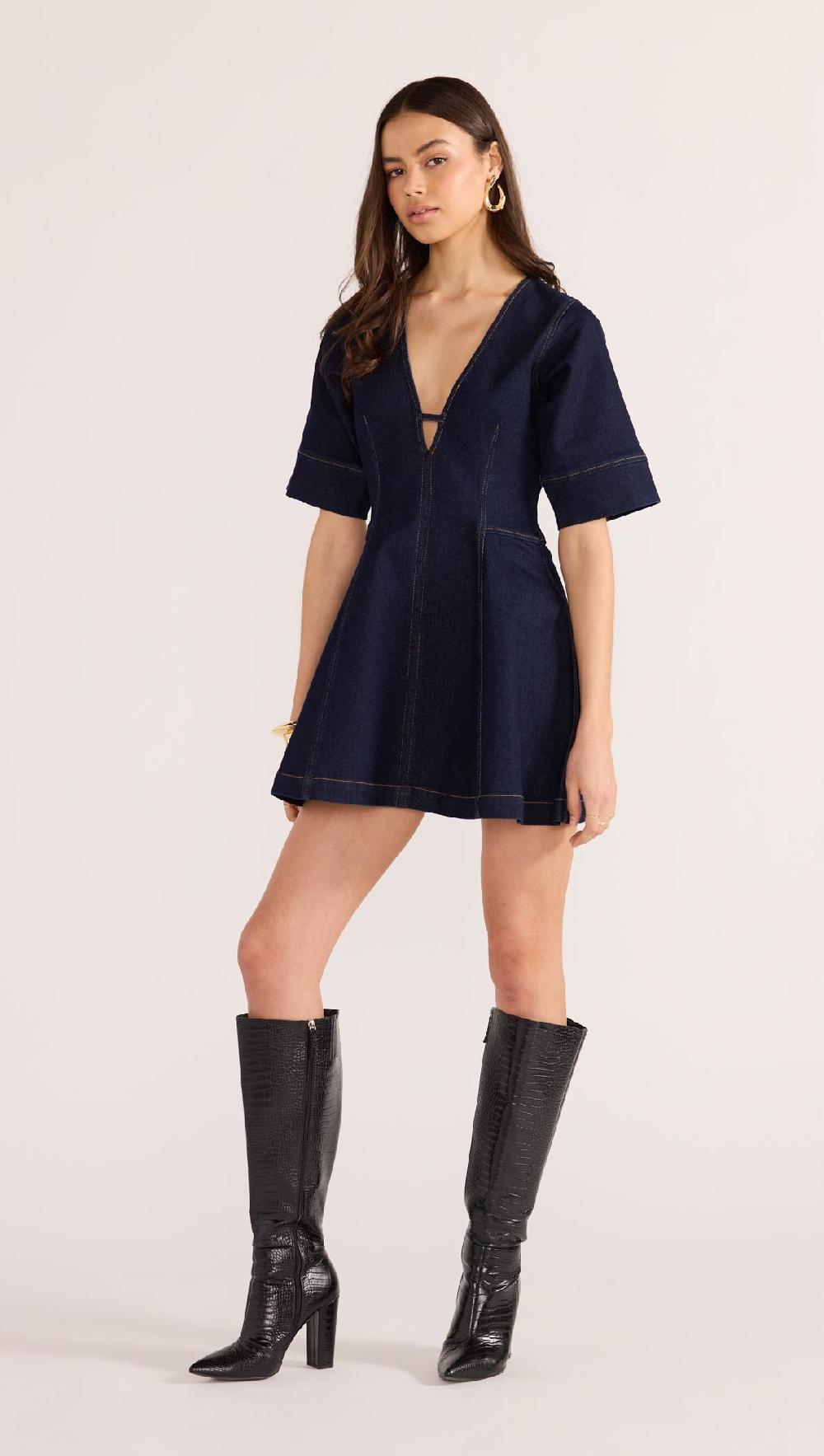 Minkpink Camilla Denim Panel Mini Dress