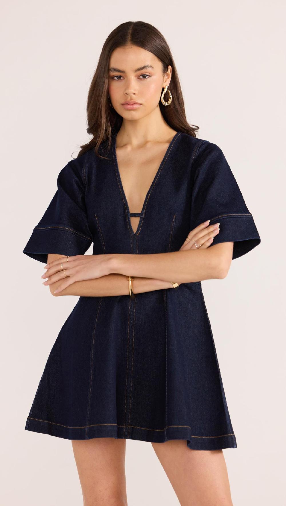 Minkpink Camilla Denim Panel Mini Dress