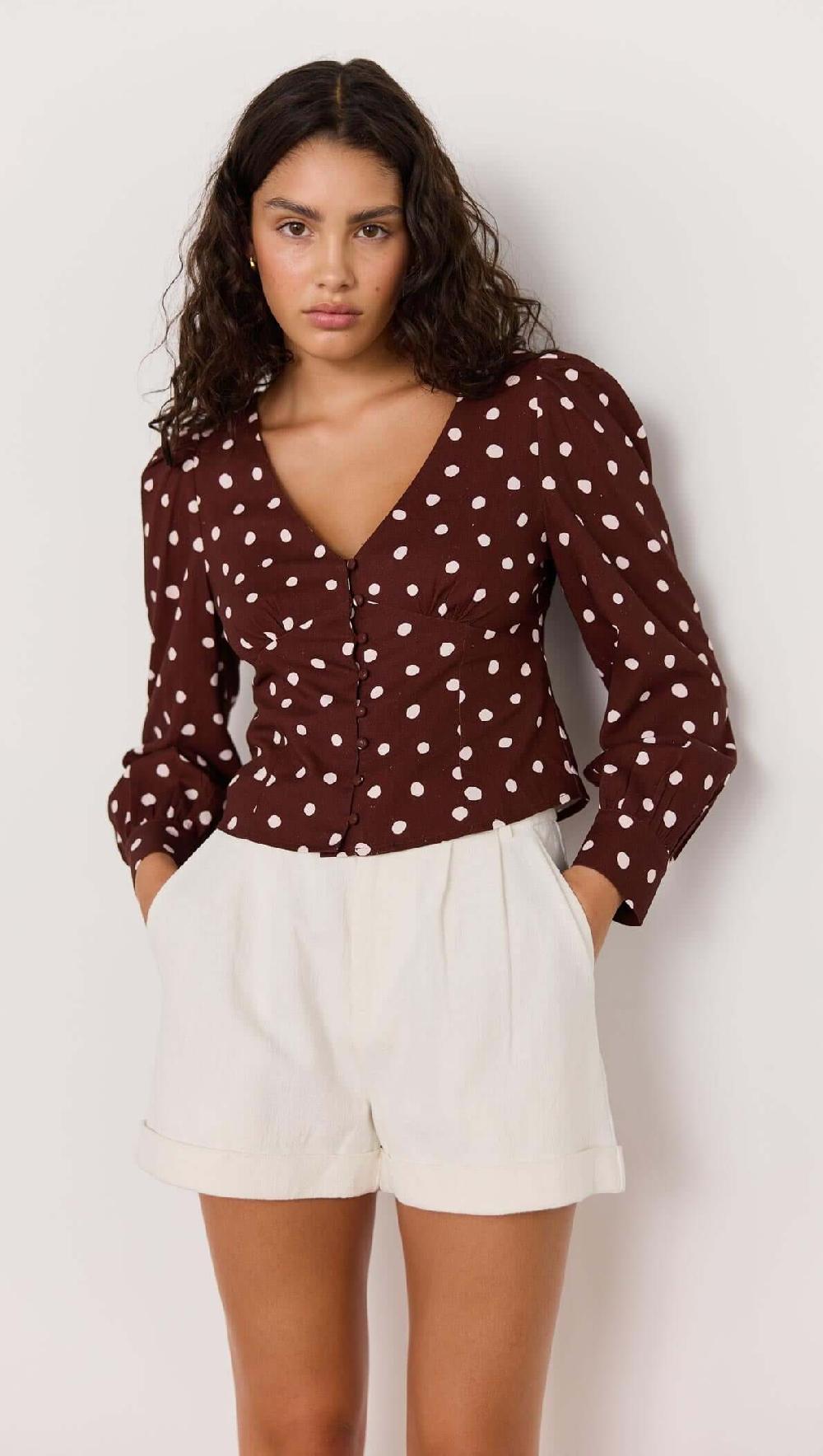 minkpink Cedar Spot Corset Blouse