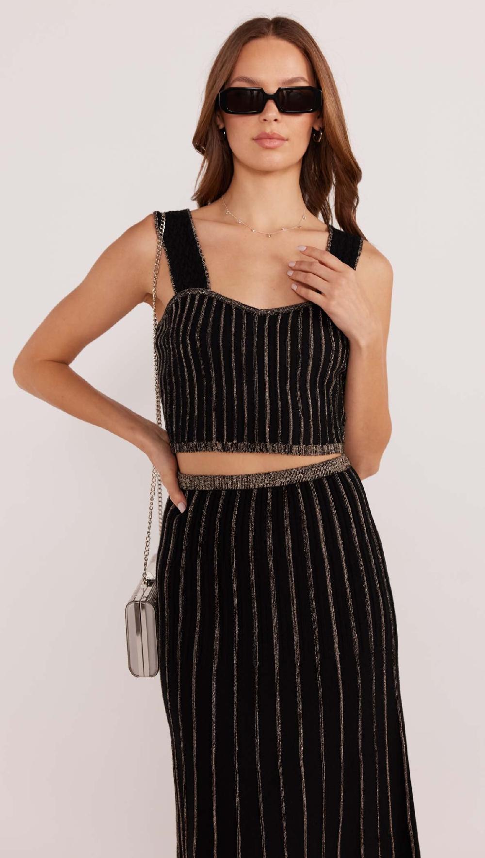 Minkpink Celia Lurex Stripe Crop Top - Final Sale