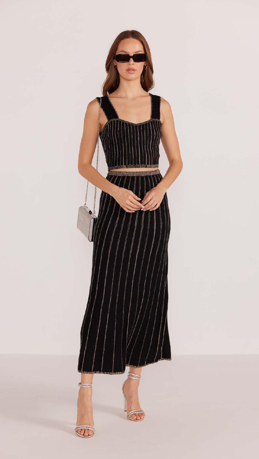 Minkpink Celia Lurex Stripe Crop Top - Final Sale