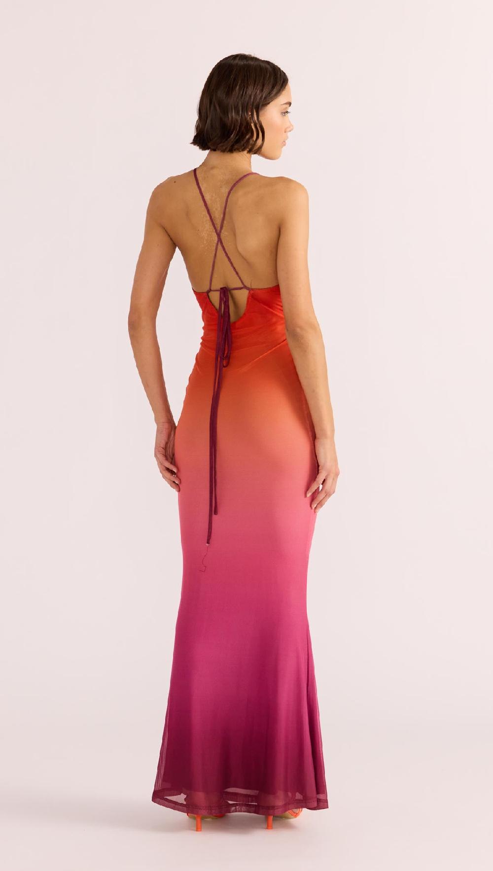 Minkpink Cosima Ombre Mesh Maxi Dress