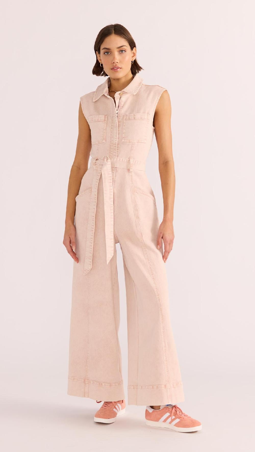 minkpink Dahlia Denim Panel Jumpsuit