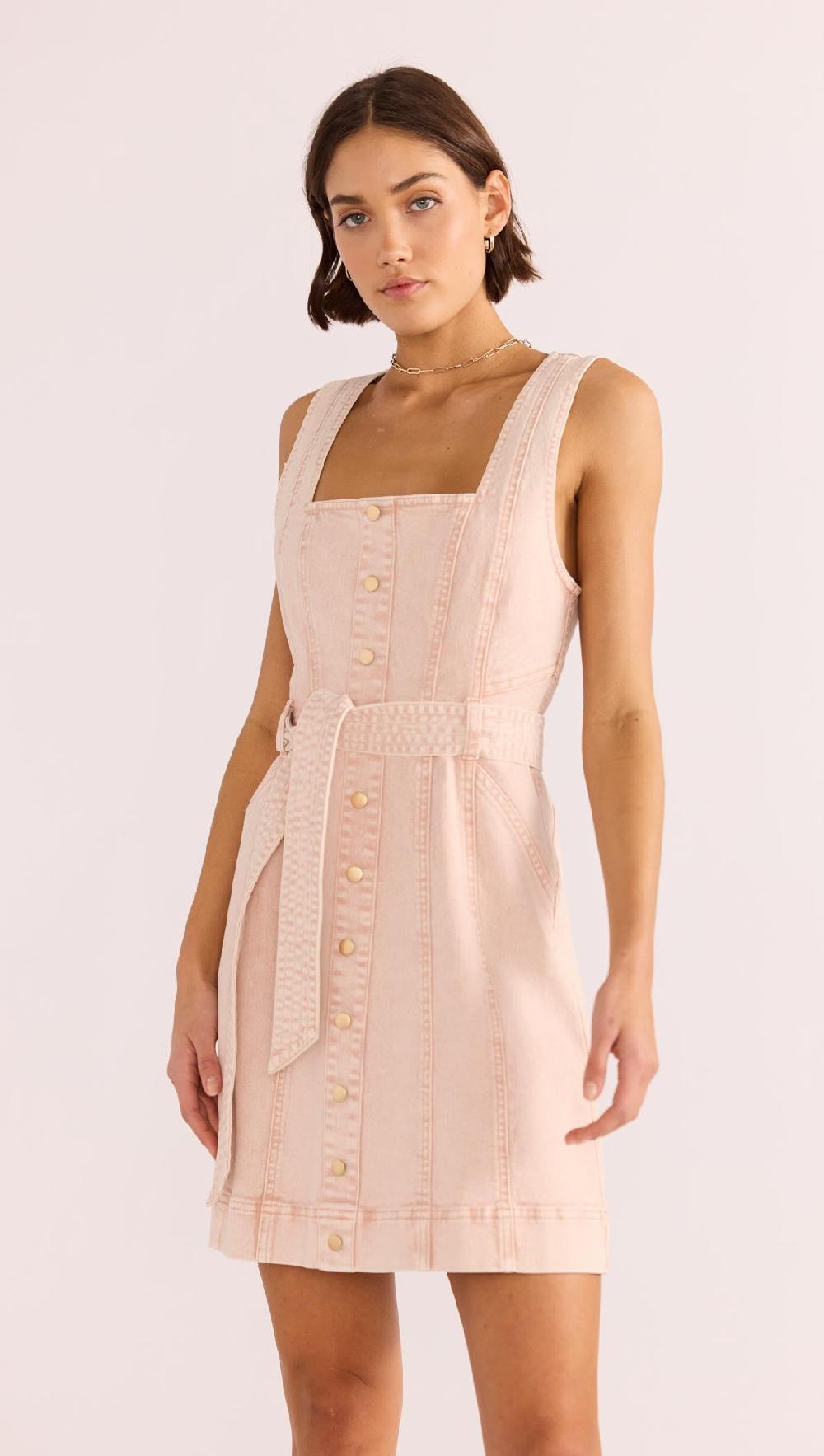 Minkpink Dahlia Denim Panel Mini Dress