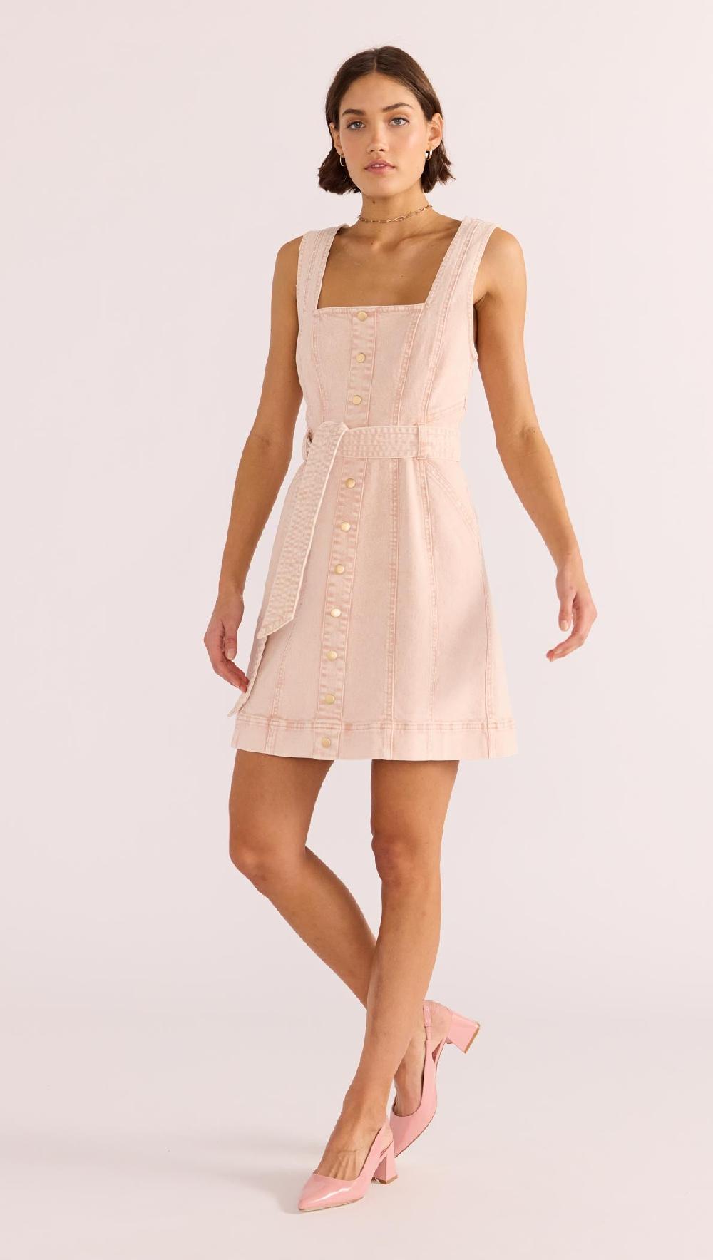 Minkpink Dahlia Denim Panel Mini Dress