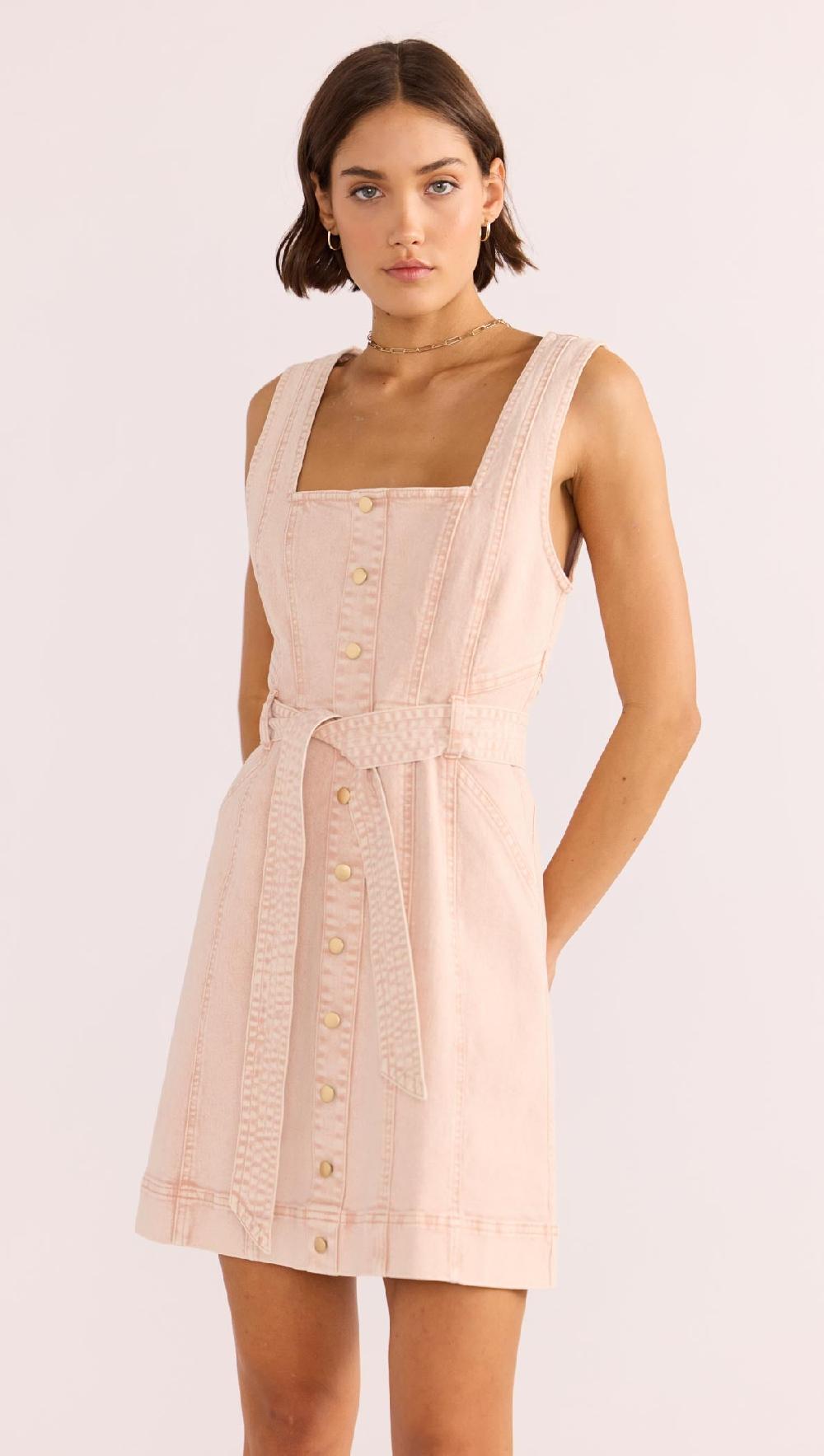 Minkpink Dahlia Denim Panel Mini Dress