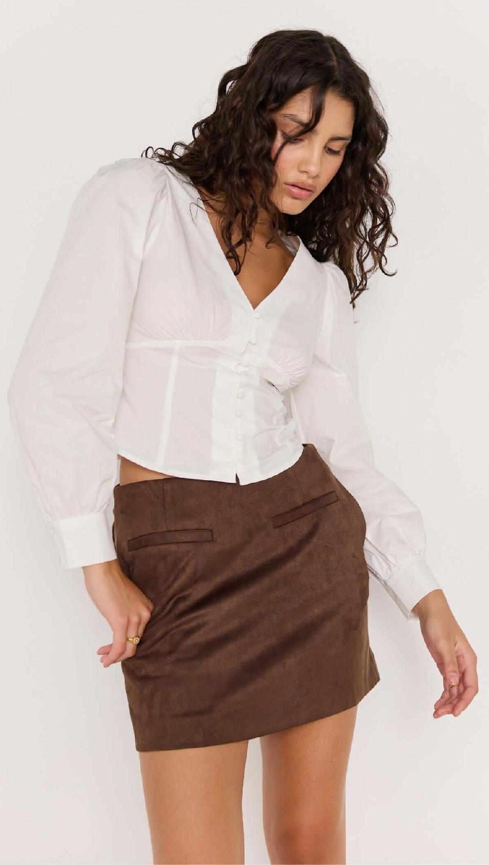 Minkpink Daria Corset Blouse - White