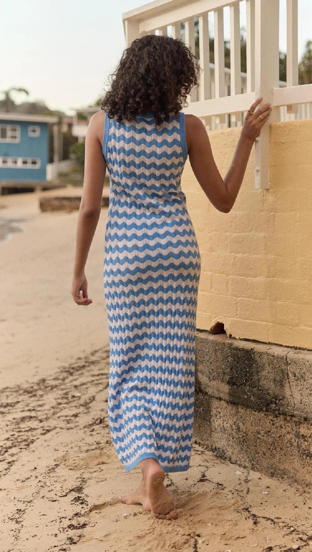 Minkpink Dina Stripe Knit Midi Dress