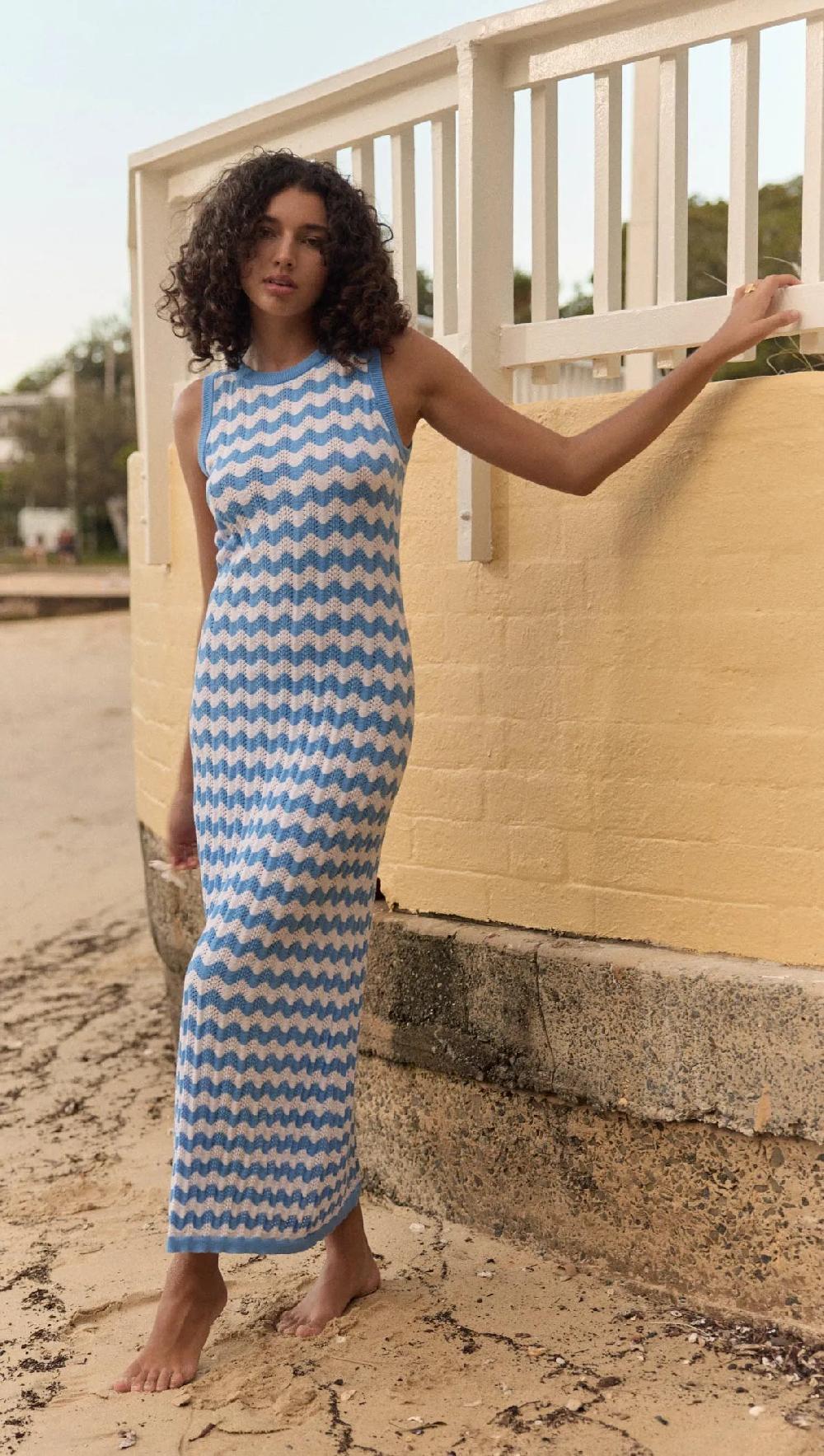 minkpink Dina Stripe Knit Midi Dress