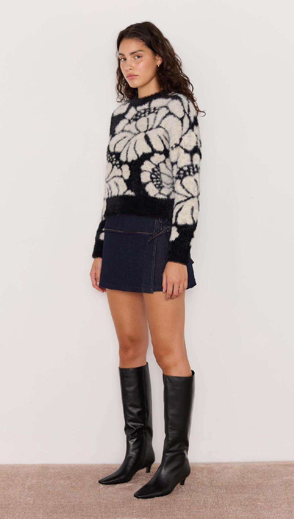 Minkpink Eden Intarzia Knit Sweater