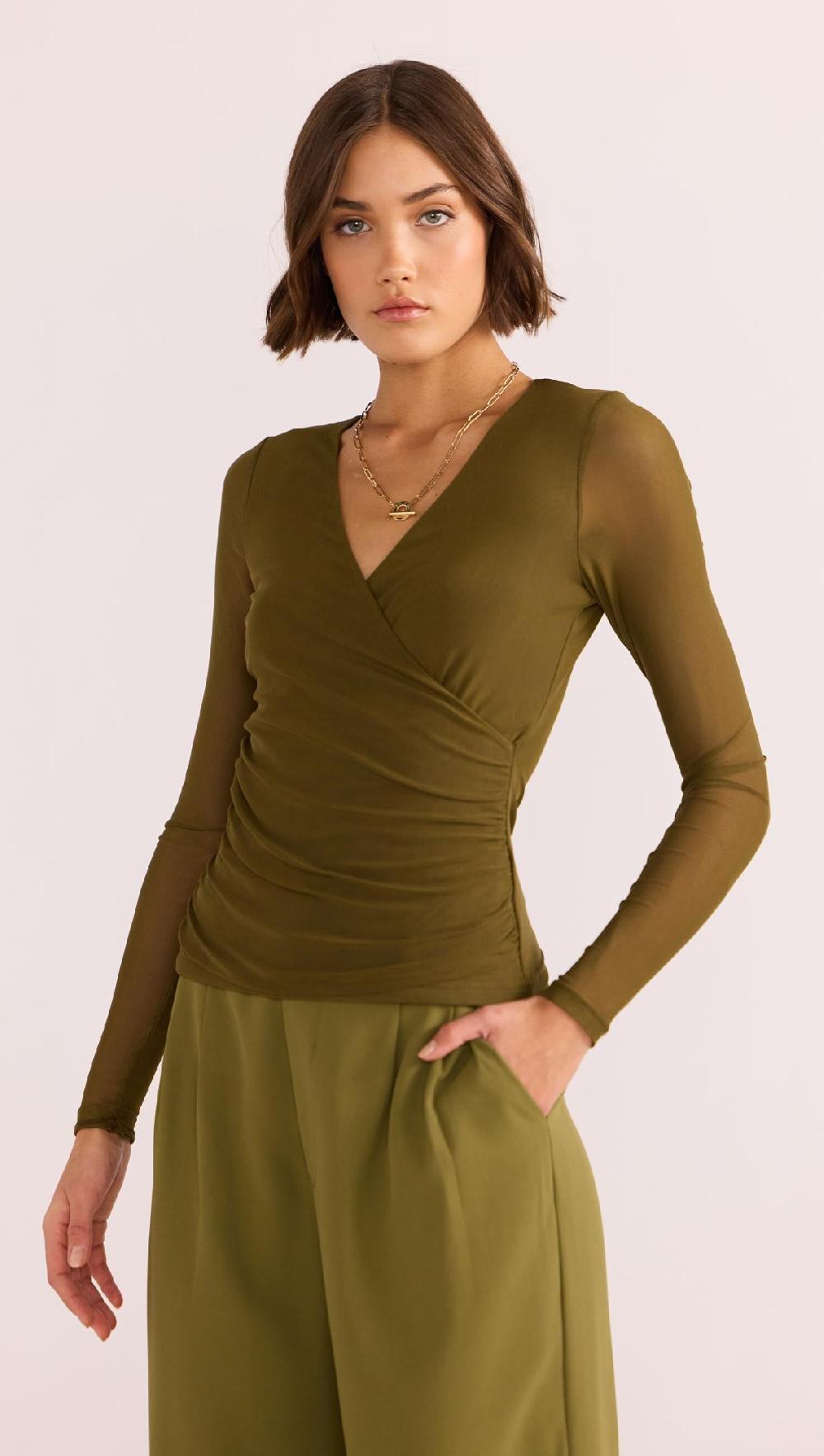 Minkpink Elodie Mesh Wrap Top