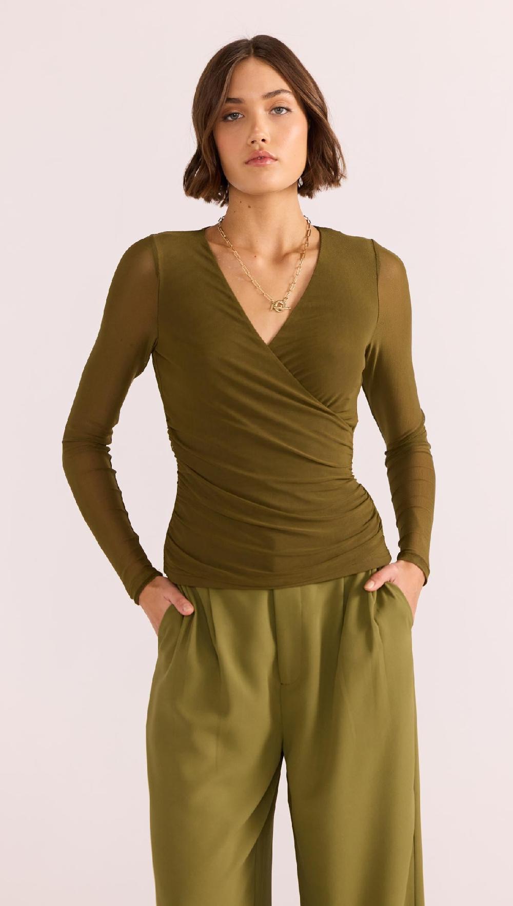 minkpink Elodie Mesh Wrap Top