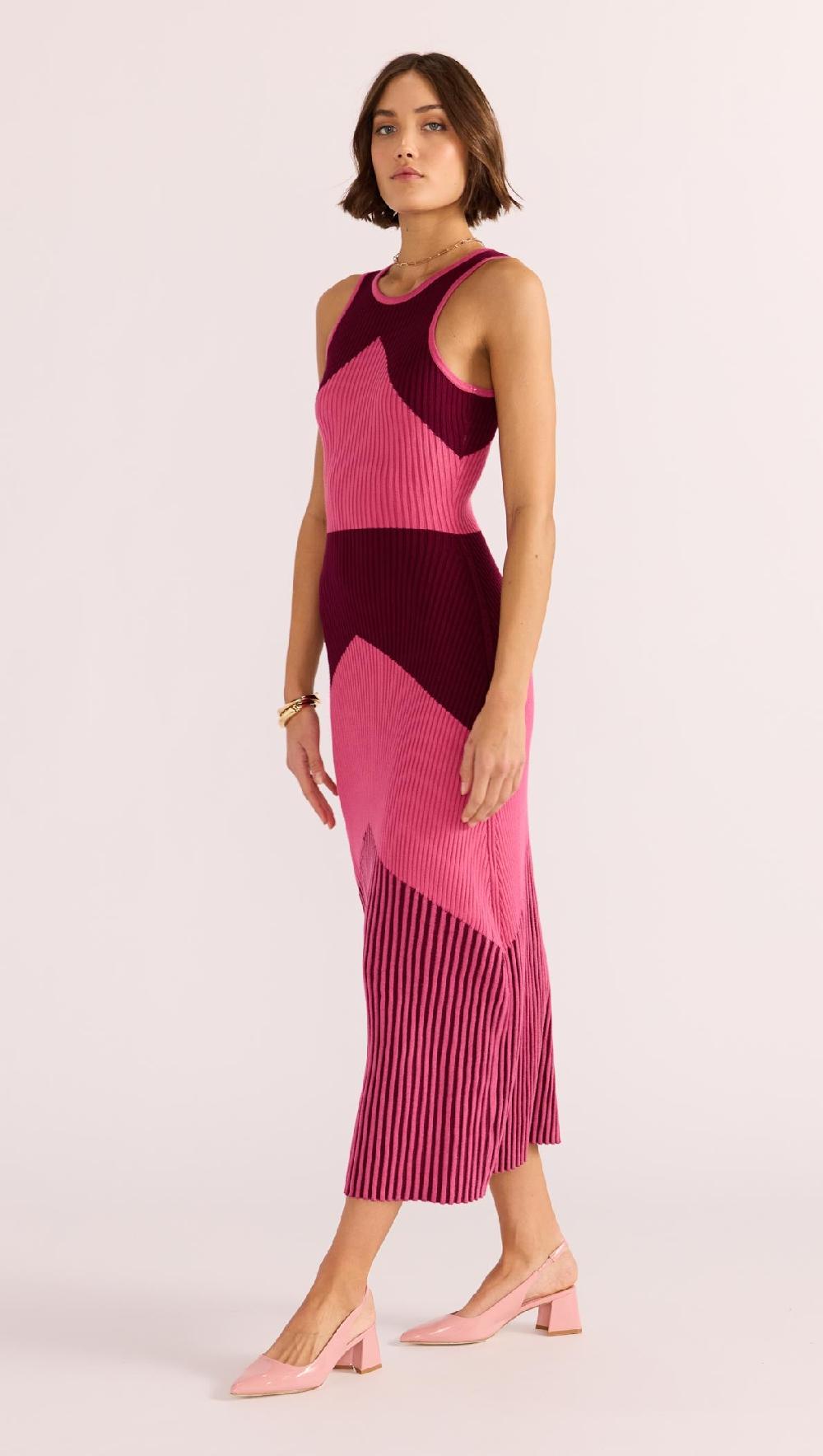 Minkpink Emeris Intarsia Knit Dress