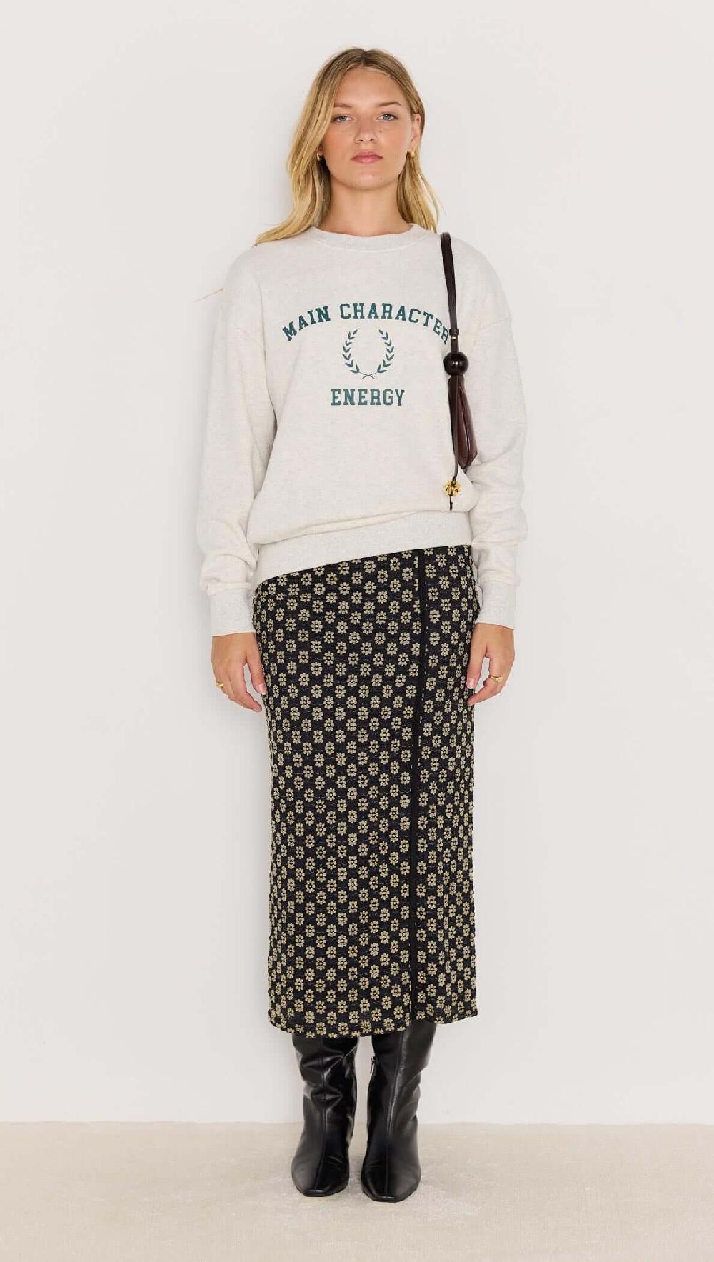 minkpink Energy Grey Marle Sweater