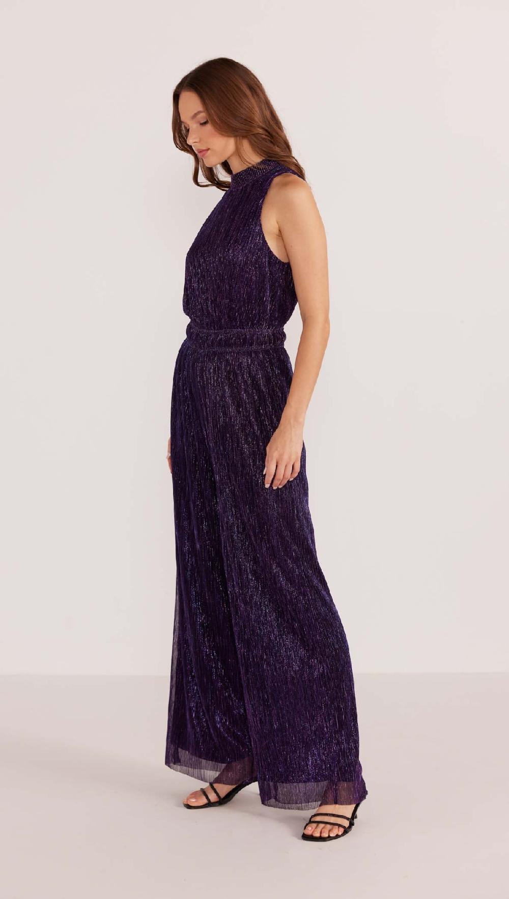 Minkpink Enya Lurex Plisse Jumpsuit - Final Sale